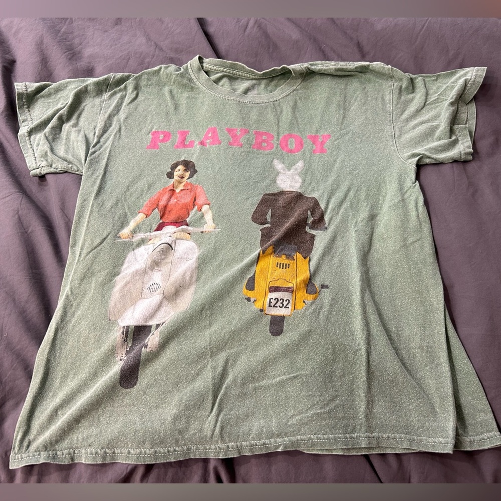 Playboy shirt in green, minor wear